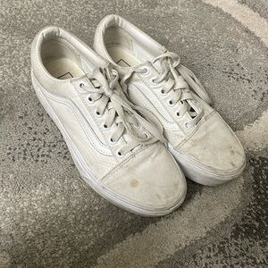 Vans white platform lace up vans